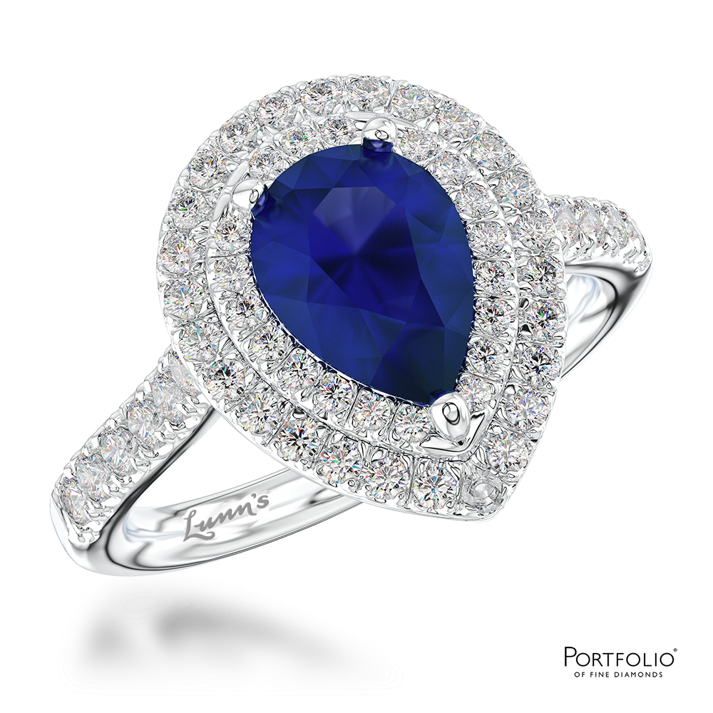 Cluster 0.76ct Sapphire Platinum Ring