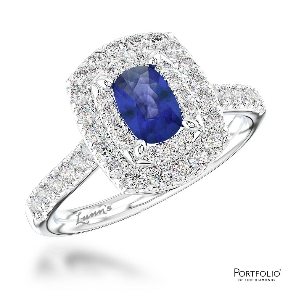 Cluster 0.47ct Sapphire Platinum Ring