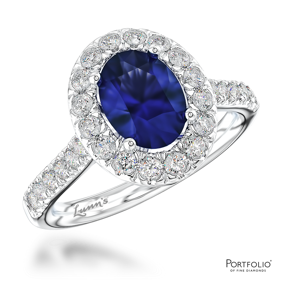 Cluster 0.79ct Sapphire Platinum Ring