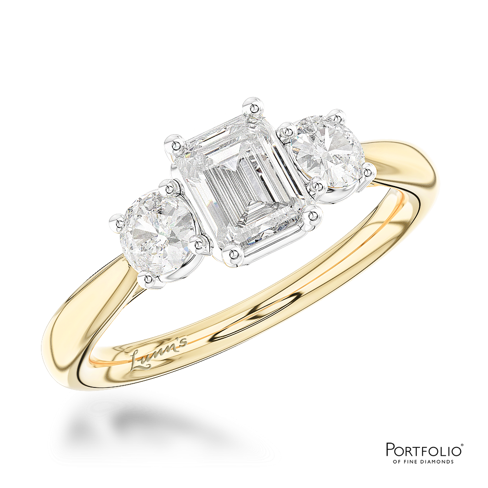 Three Stone 0.53ct G VS1 Diamond Yellow Gold/Platinum Ring