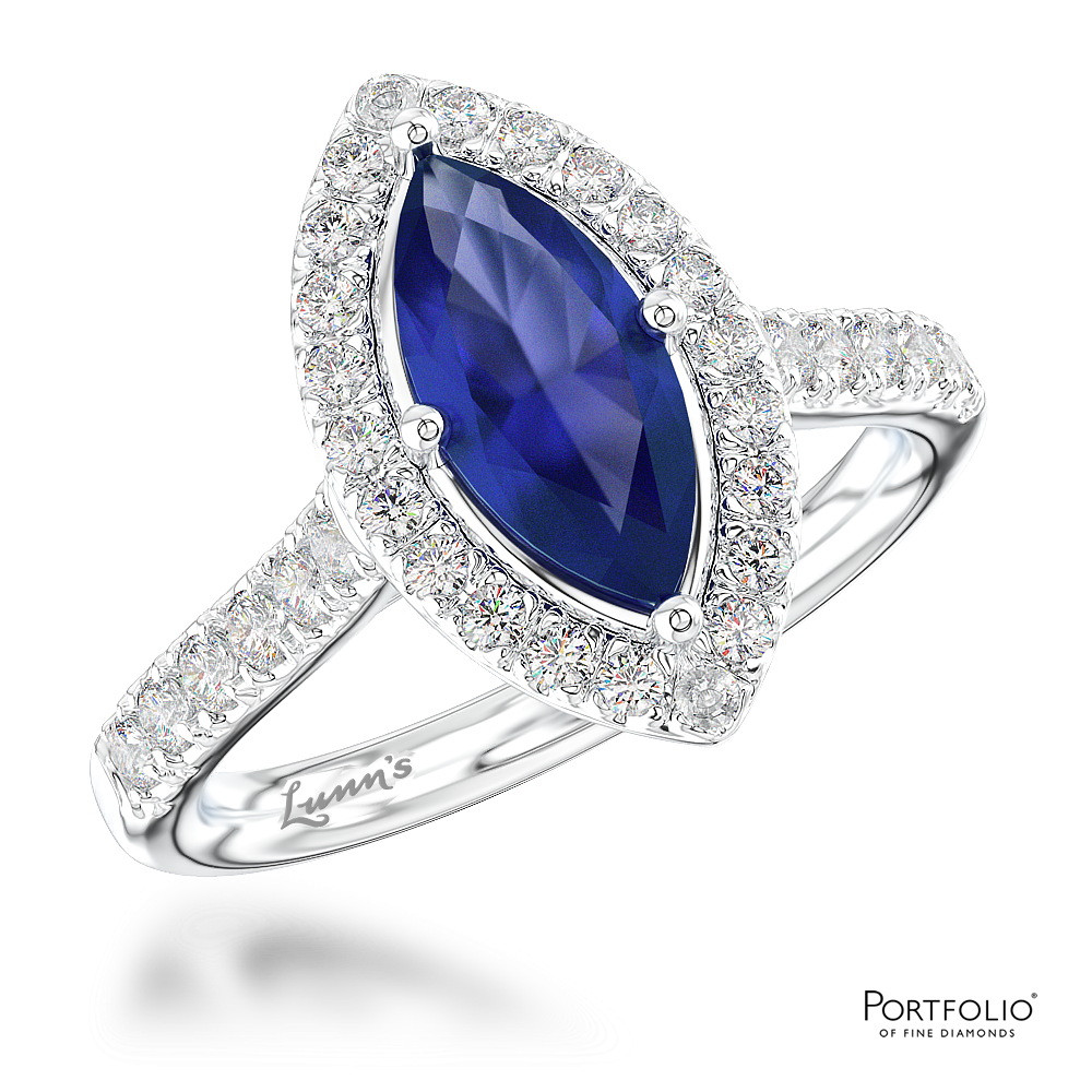 Cluster 1.01ct Sapphire Platinum Ring