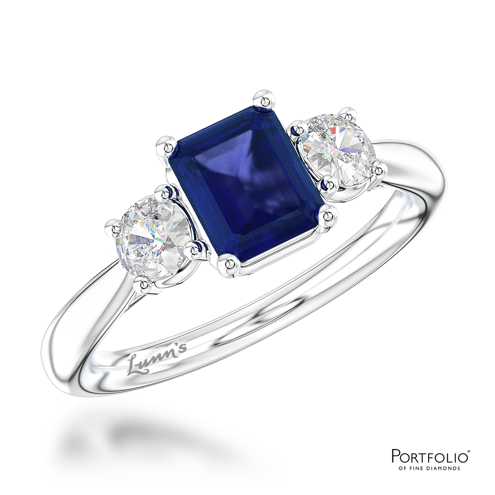 Three Stone 1.43ct Sapphire Platinum Ring