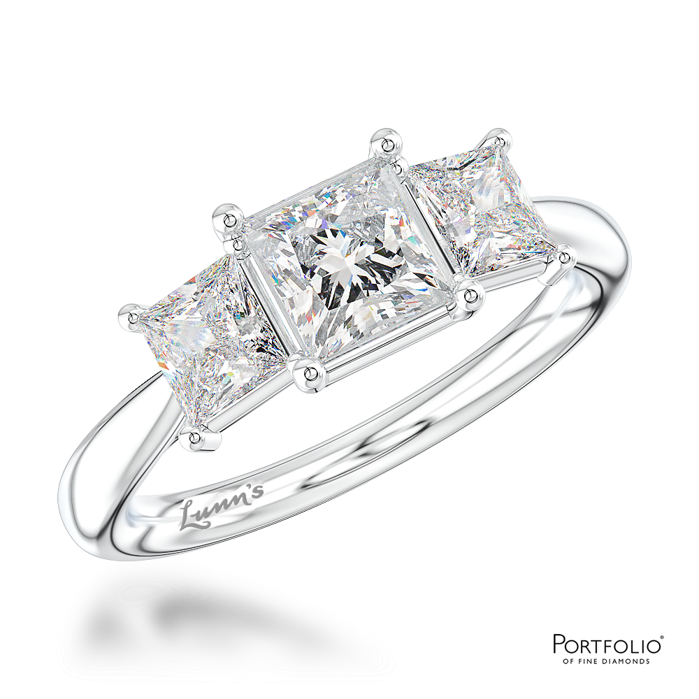 Three Stone 0.32ct E SI1 Diamond Platinum Ring