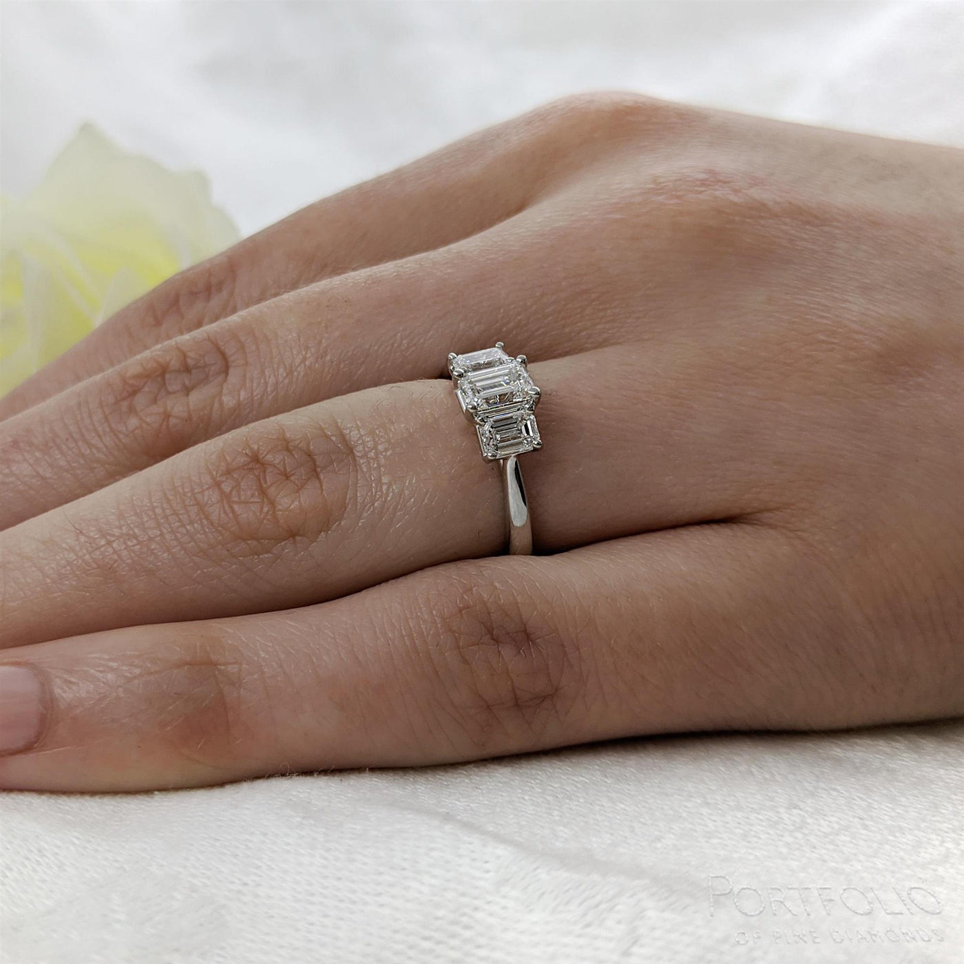 Three Stone 0.60ct E VS1 Diamond Platinum Ring