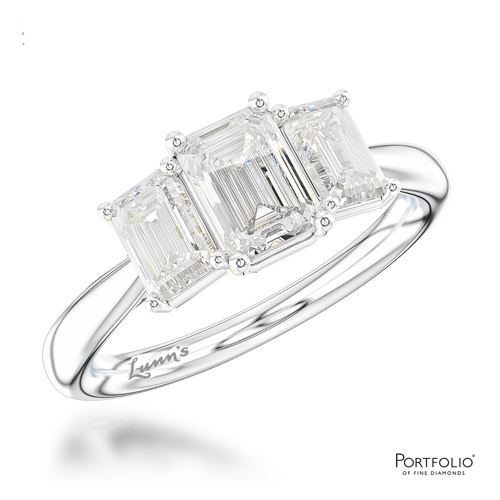 Three Stone 0.50ct F VS1 Diamond Platinum Ring
