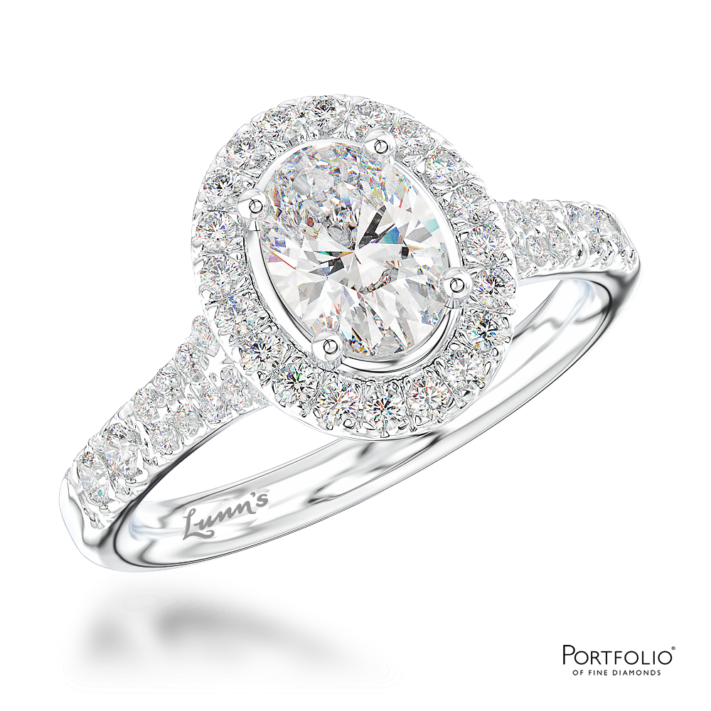 Cluster 0.40ct E SI1 Diamond Platinum Ring