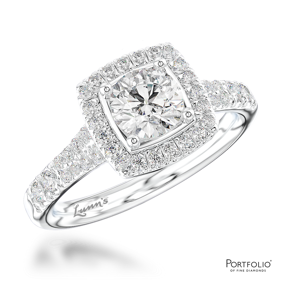 Cluster 0.40ct E SI1 Diamond Platinum Ring