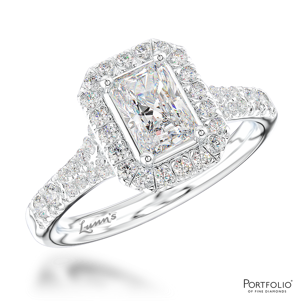 Cluster 0.71ct F VS2 Diamond Platinum Ring