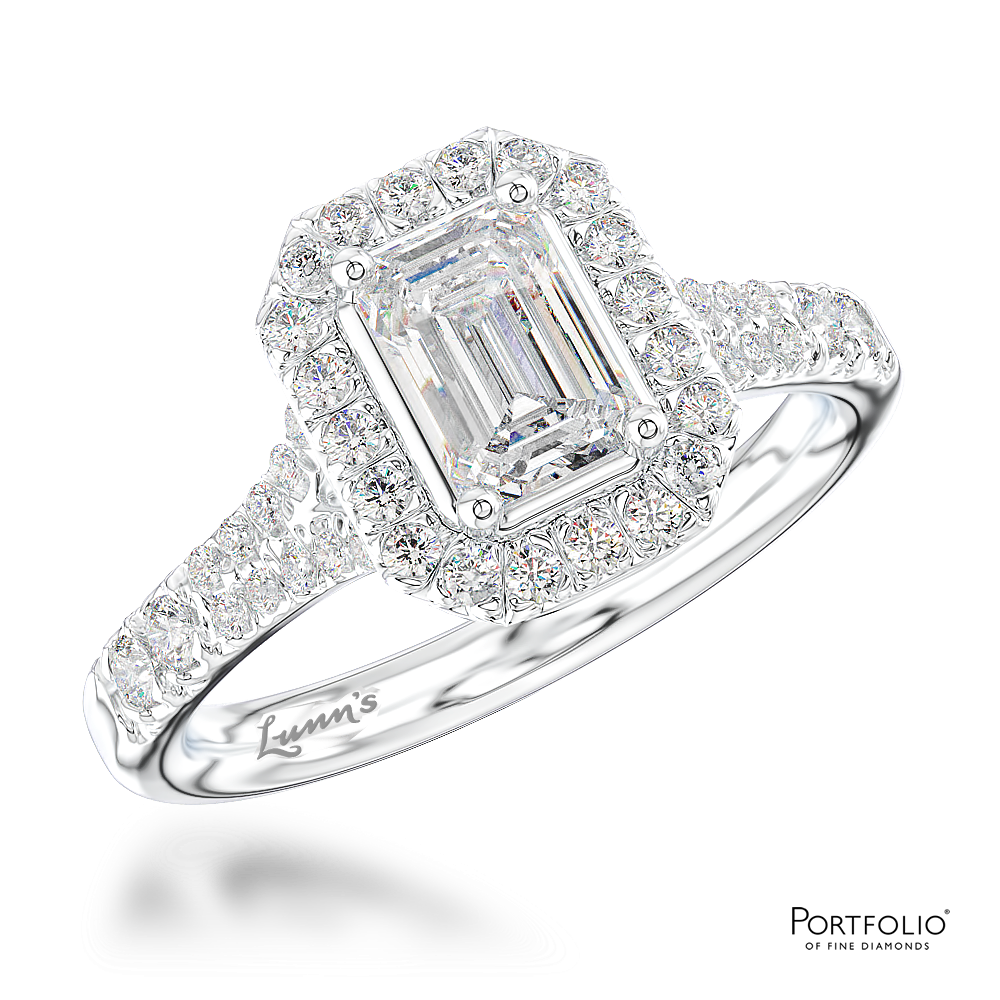 Cluster 0.45ct F SI1 Diamond Platinum Ring