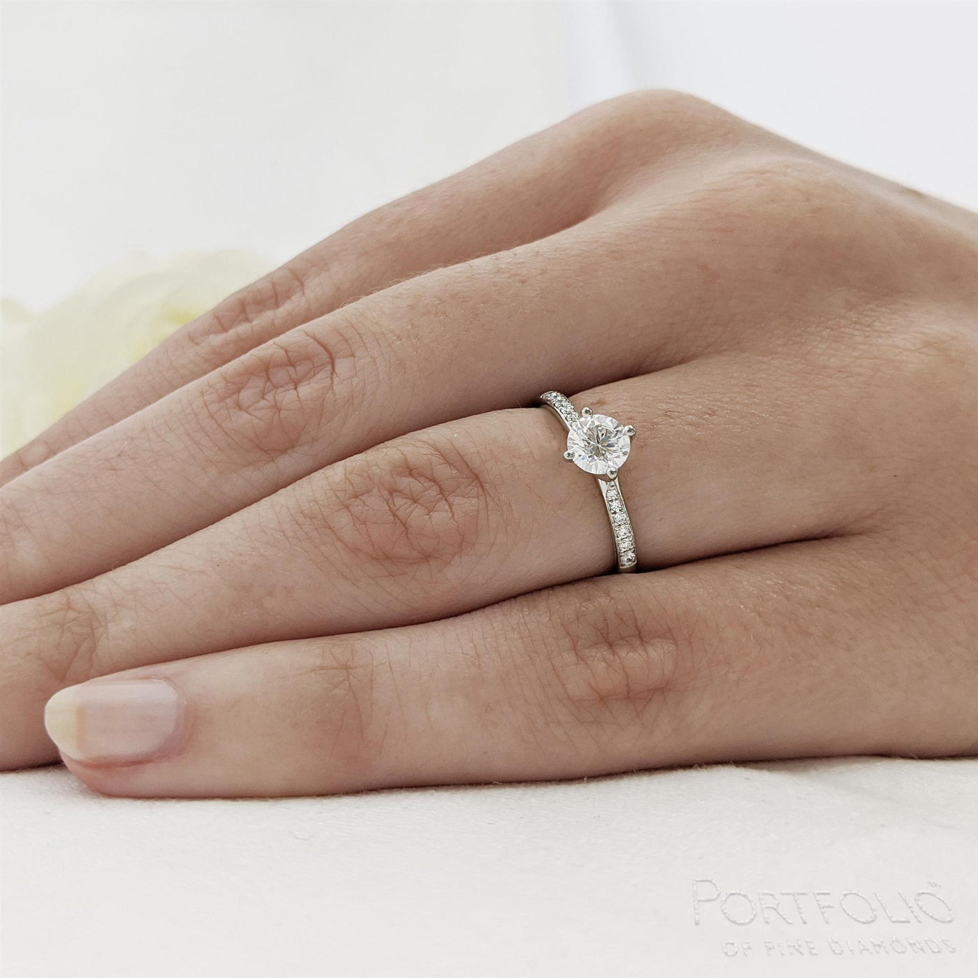 Solitaire 0.51ct E VS2 Diamond Platinum Ring