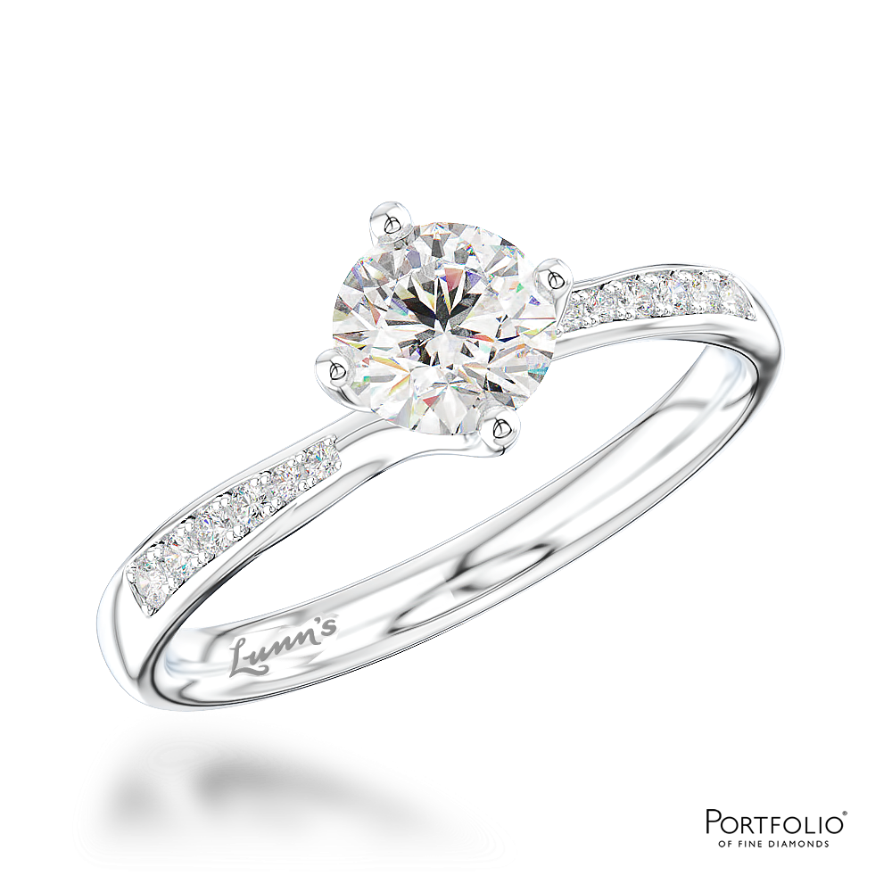 Solitaire 0.50ct F SI1 Diamond Platinum Ring