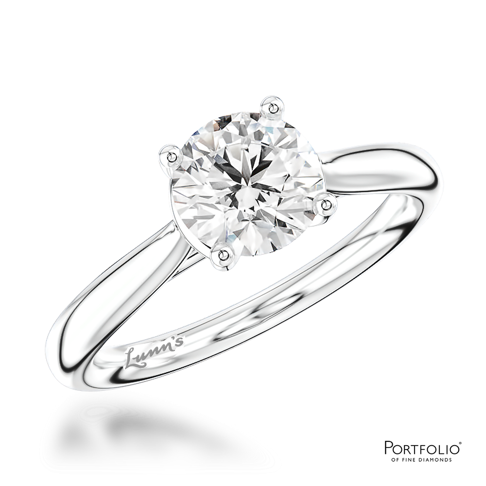 Solitaire 0.90ct F SI1 Diamond Platinum Ring
