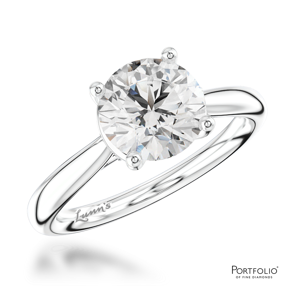 Solitaire 3.01ct E SI1 Diamond Platinum Ring