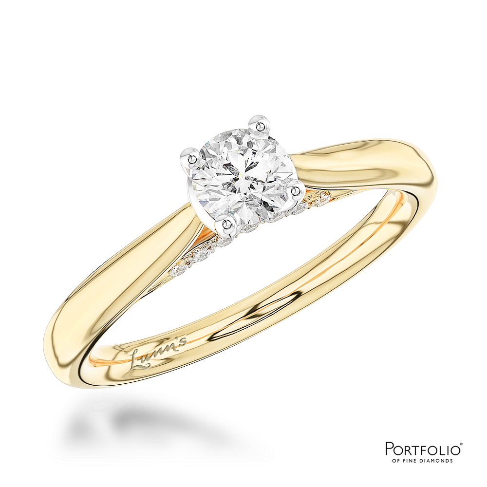 Solitaire 0.31ct G VS2 Diamond Yellow Gold/Platinum Ring