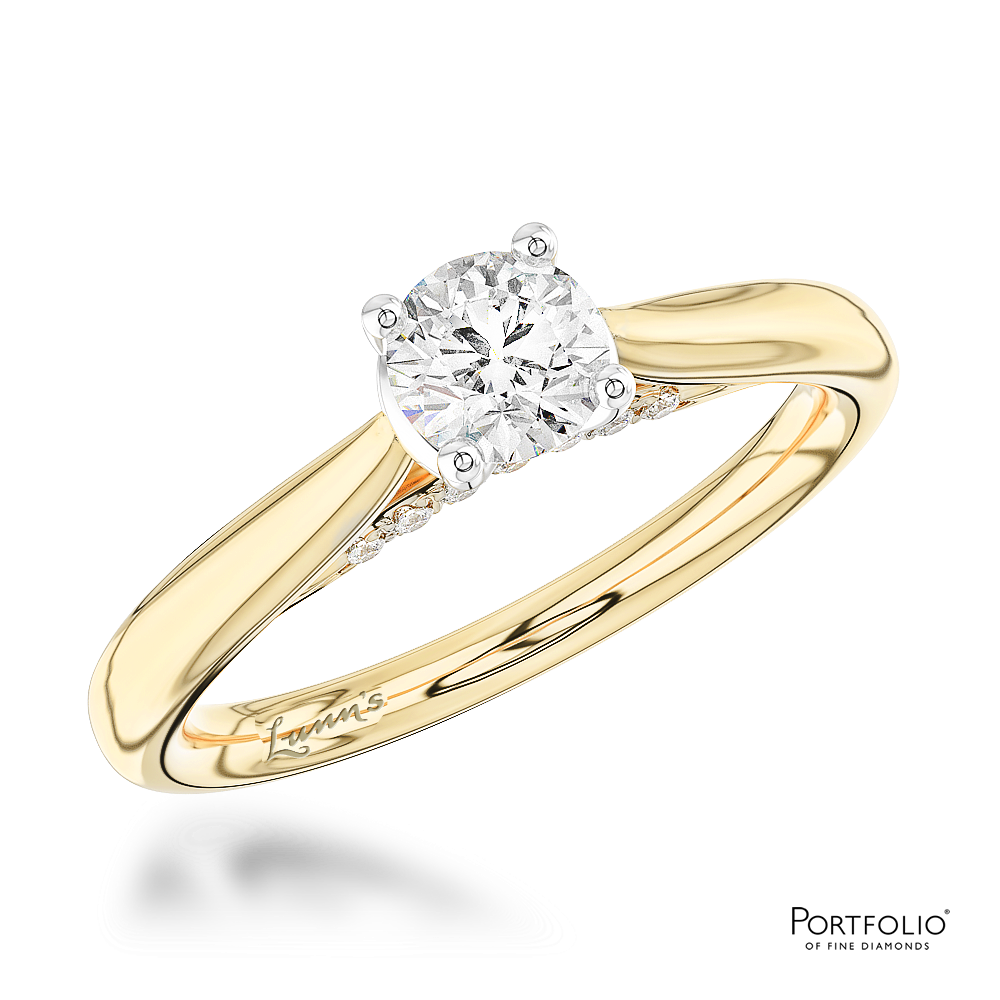 Solitaire 0.40ct E VS2 Diamond Yellow Gold/Platinum Ring