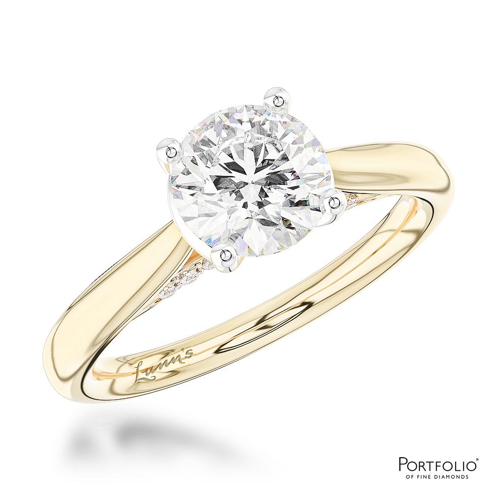 Solitaire 1.20ct G SI1 Diamond Yellow Gold/Platinum Ring