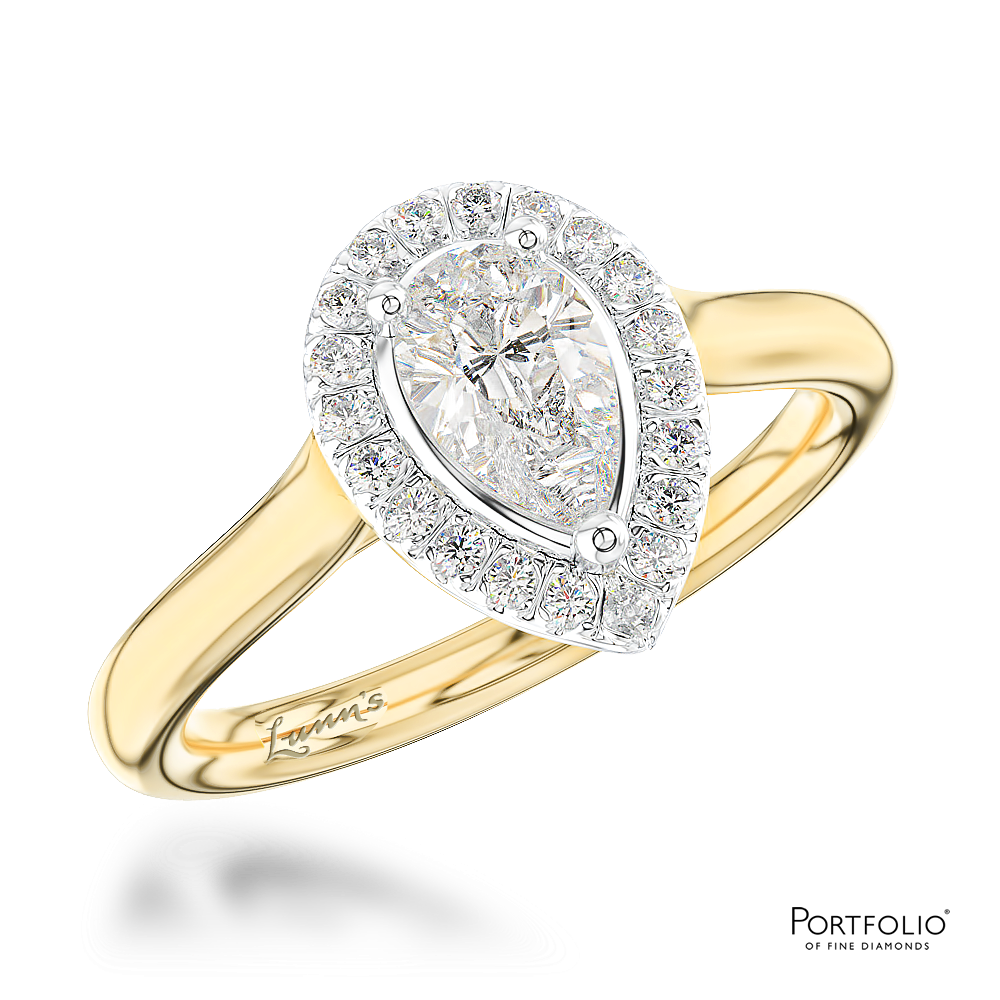 Cluster 0.50ct F SI1 Diamond Yellow Gold/Platinum Ring