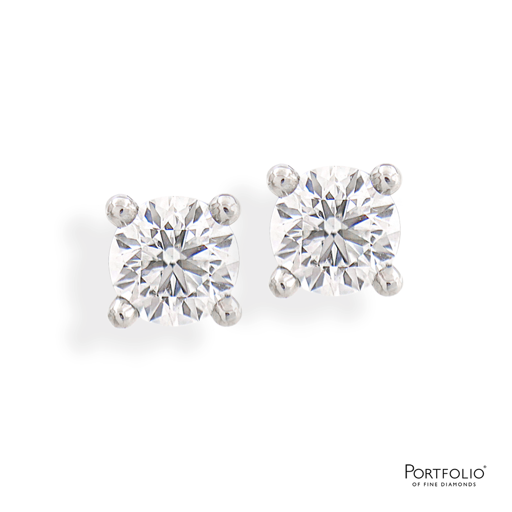 0.80ct E SI1 Diamond Platinum Earrings