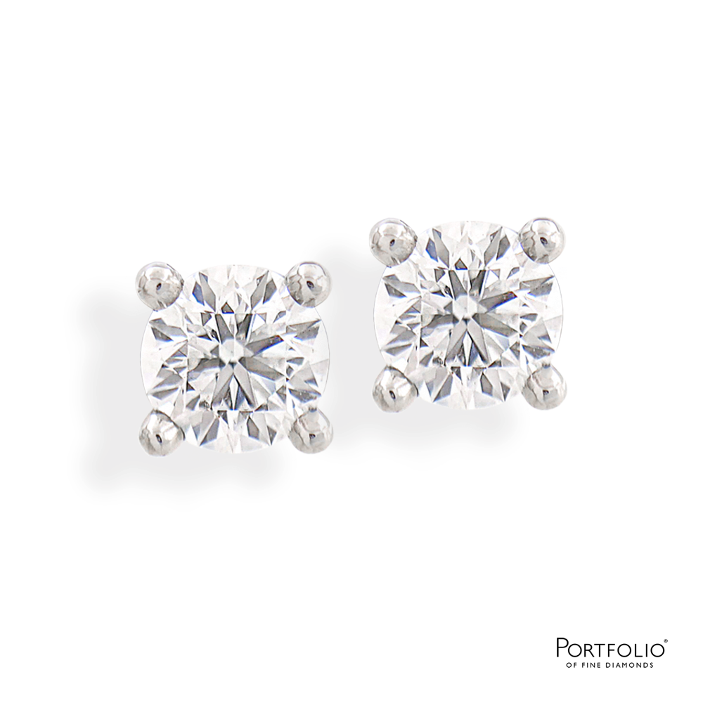 1.00ct F SI1 Diamond Platinum Earrings