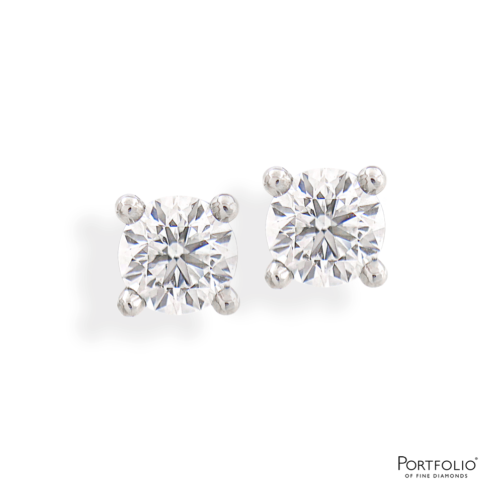 0.61ct E SI1 Diamond Platinum Earrings
