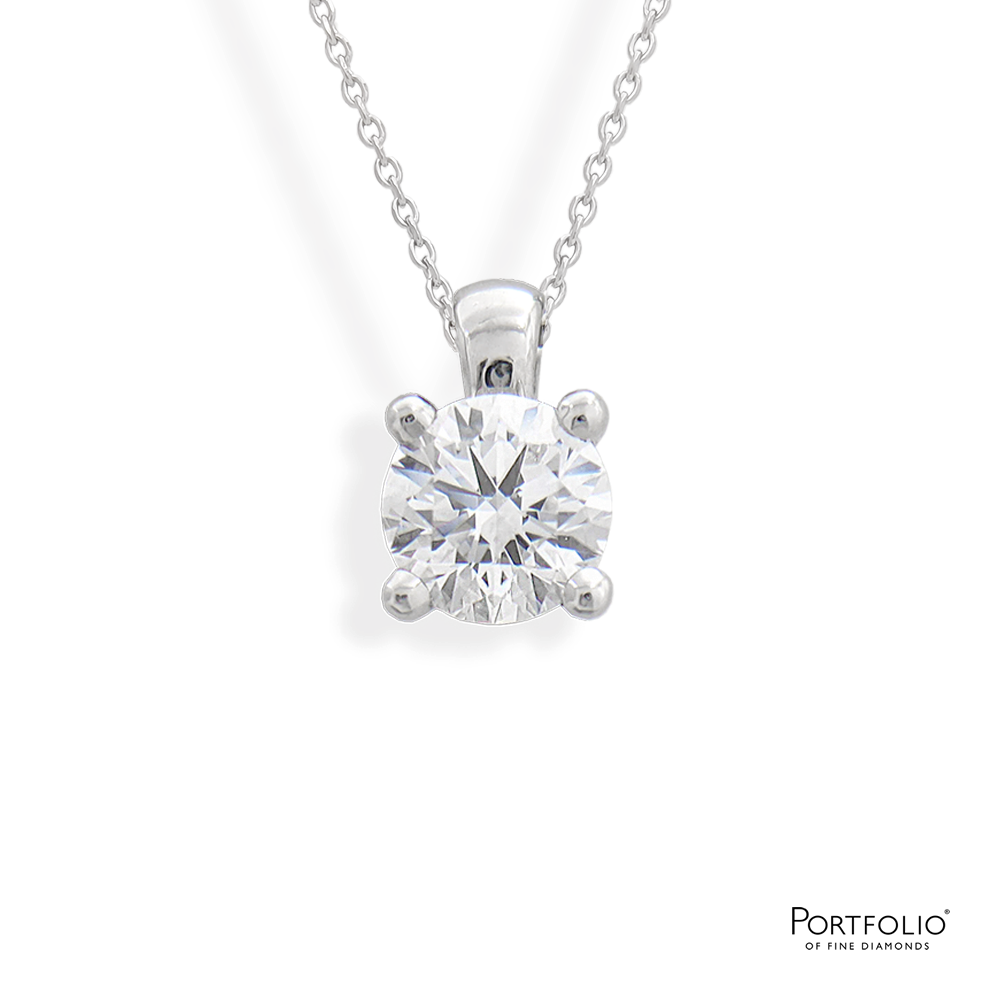 0.66ct G SI1 Diamond Platinum Pendant