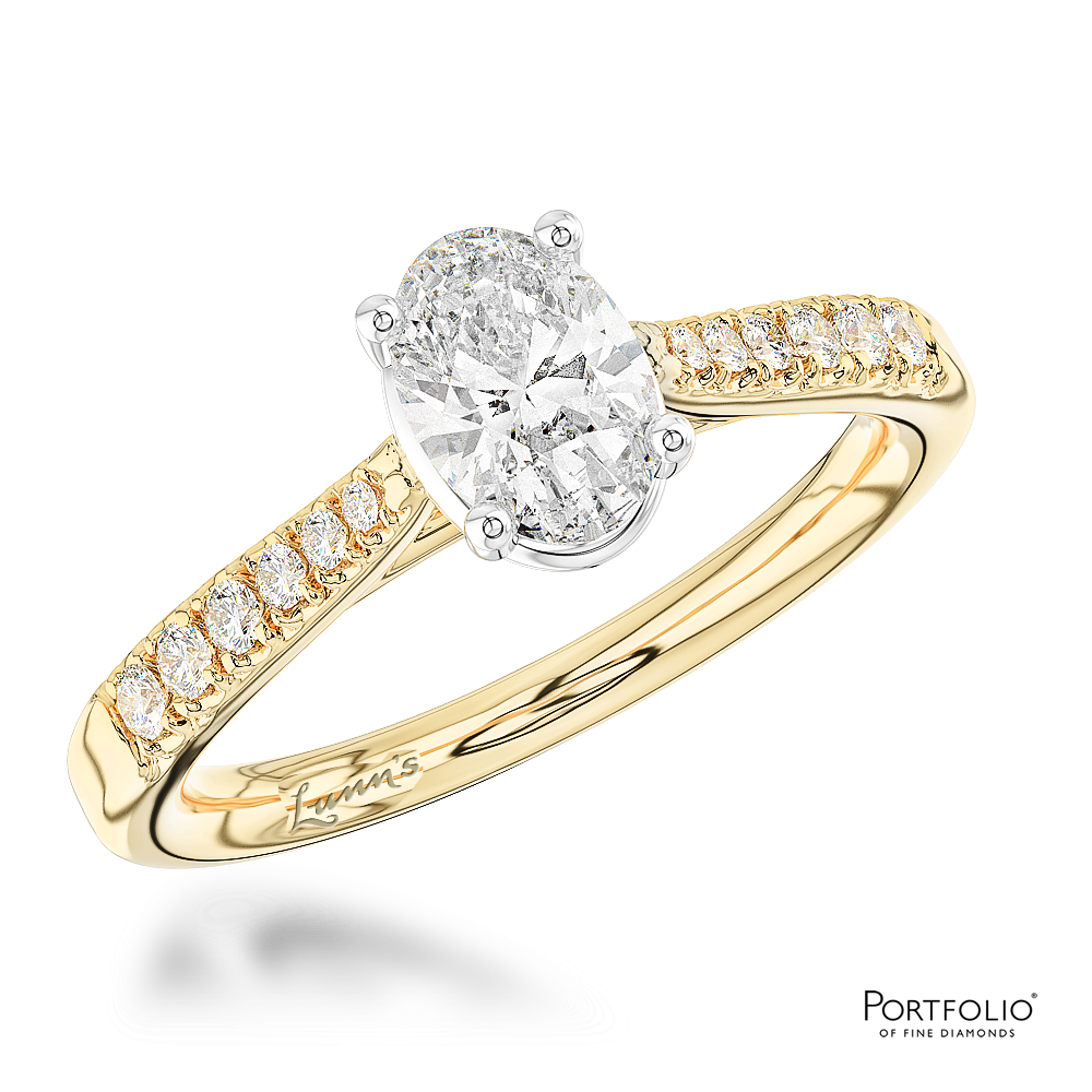 Solitaire 0.53ct E SI1 Diamond Yellow Gold/Platinum Ring