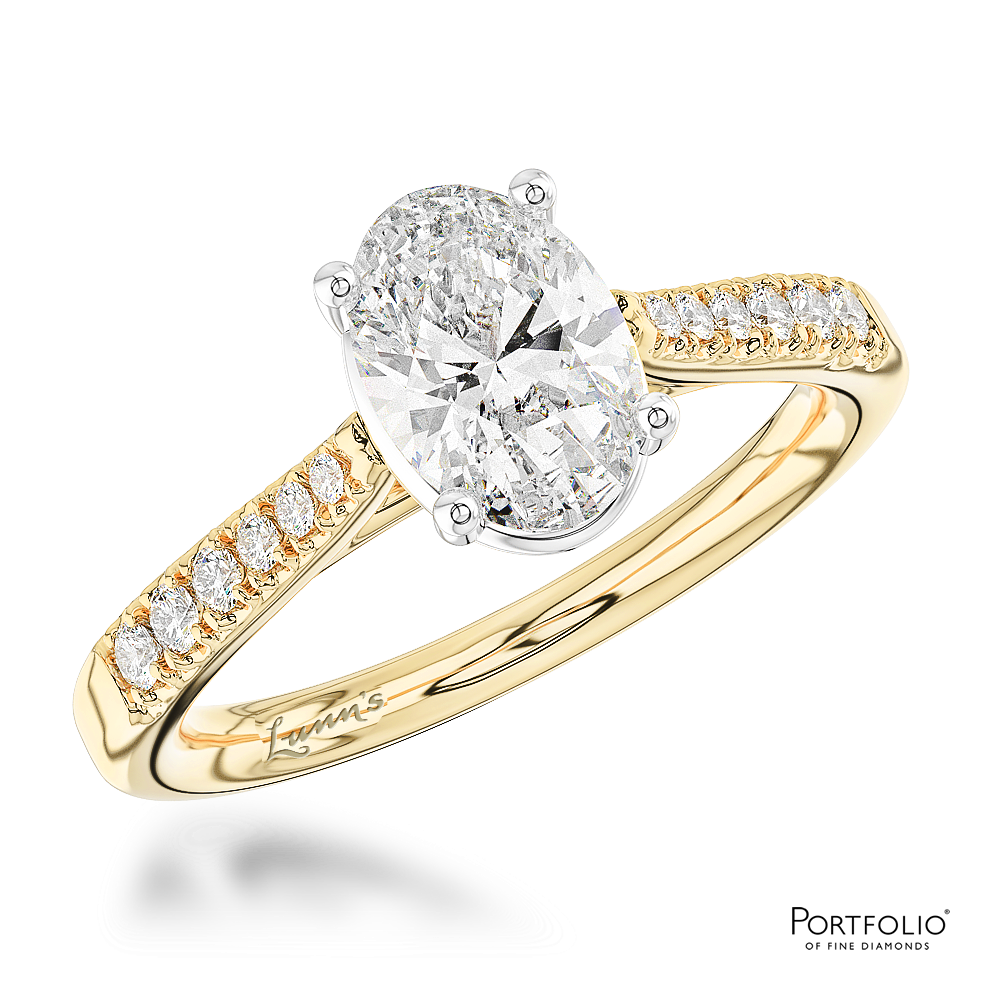 Solitaire 1.01ct E SI1 Diamond Yellow Gold/Platinum Ring