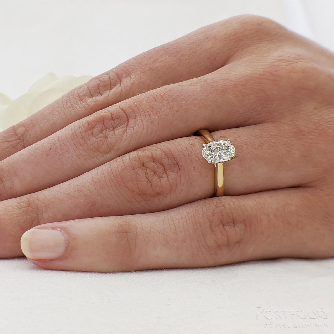 Solitaire 1.01ct F SI1 Diamond Yellow Gold/Platinum Ring