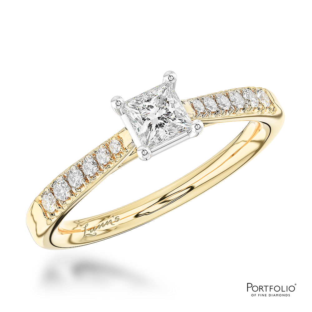 Solitaire 0.41ct G VS2 Diamond Yellow Gold/Platinum Ring