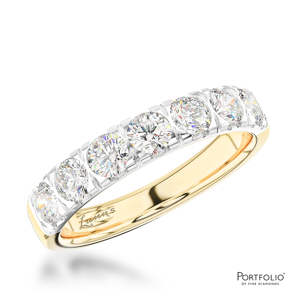 0.90ct Diamond Yellow Gold/Platinum Wedding Ring