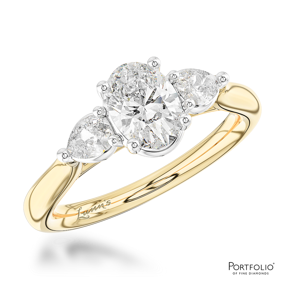 Three Stone 0.70ct D SI1 Diamond Yellow Gold/Platinum Ring