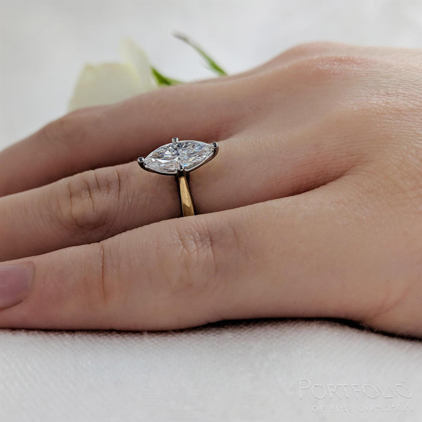 Solitaire 0.90ct F VS2 Diamond Yellow Gold/Platinum Ring