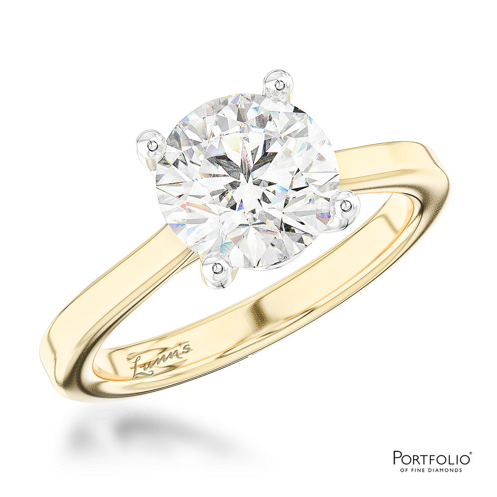 Solitaire 1.01ct H SI2 Diamond Yellow Gold/Platinum Ring