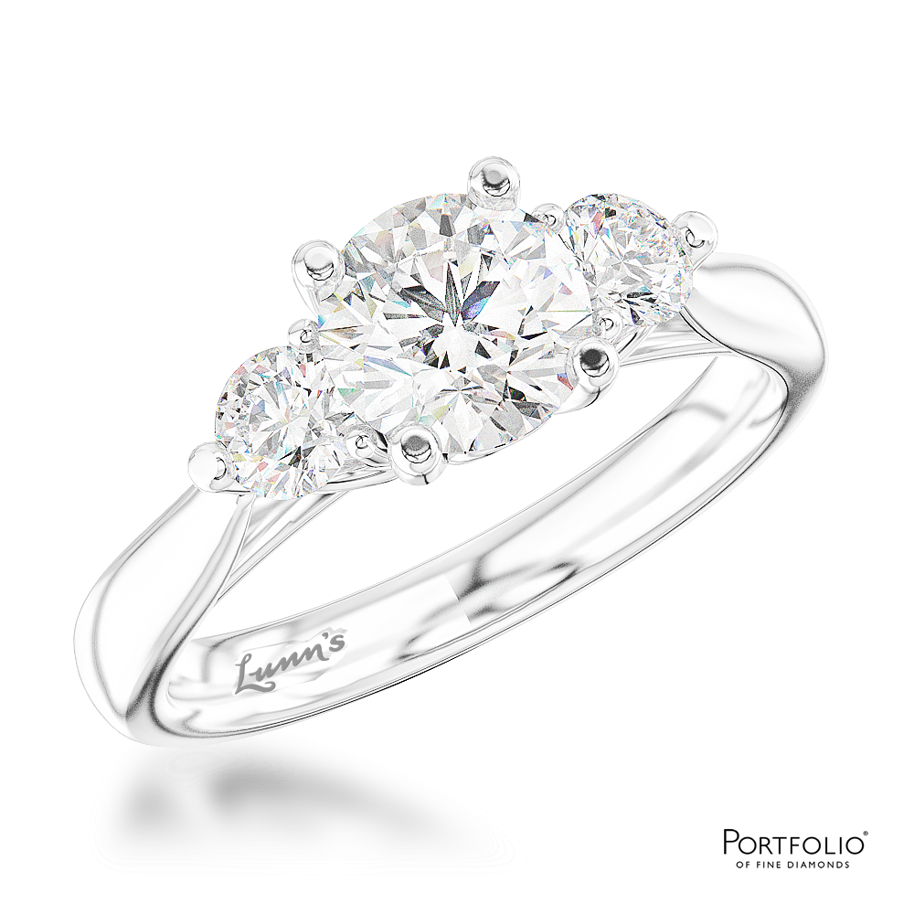 Three Stone 0.60ct G SI1 Diamond Platinum Ring