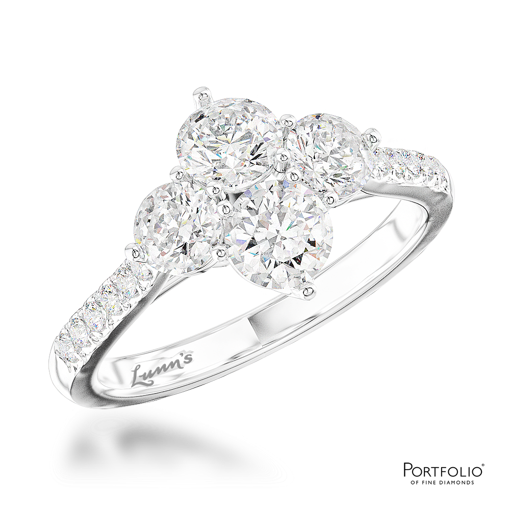 Cluster 1.00ct G SI1 Diamond Platinum Ring