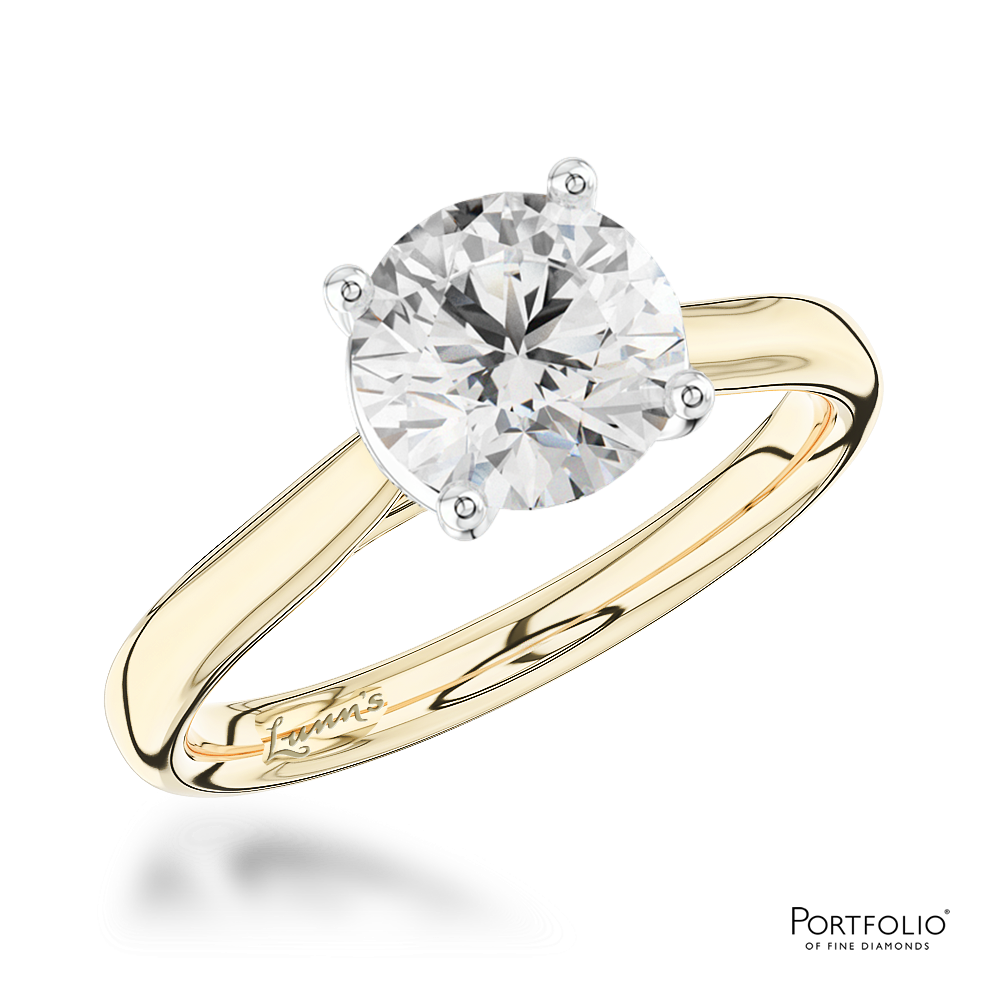 Solitaire 1.50ct E SI1 Diamond Yellow Gold/Platinum Ring