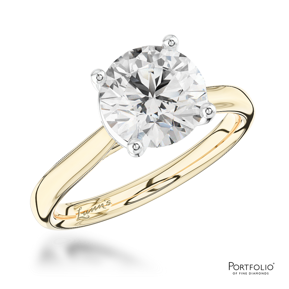 Solitaire 2.01ct G SI2 Diamond Yellow Gold/Platinum Ring