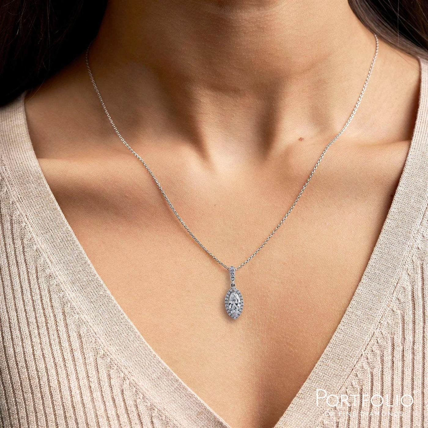 0.48ct D SI1 Diamond Platinum Pendant