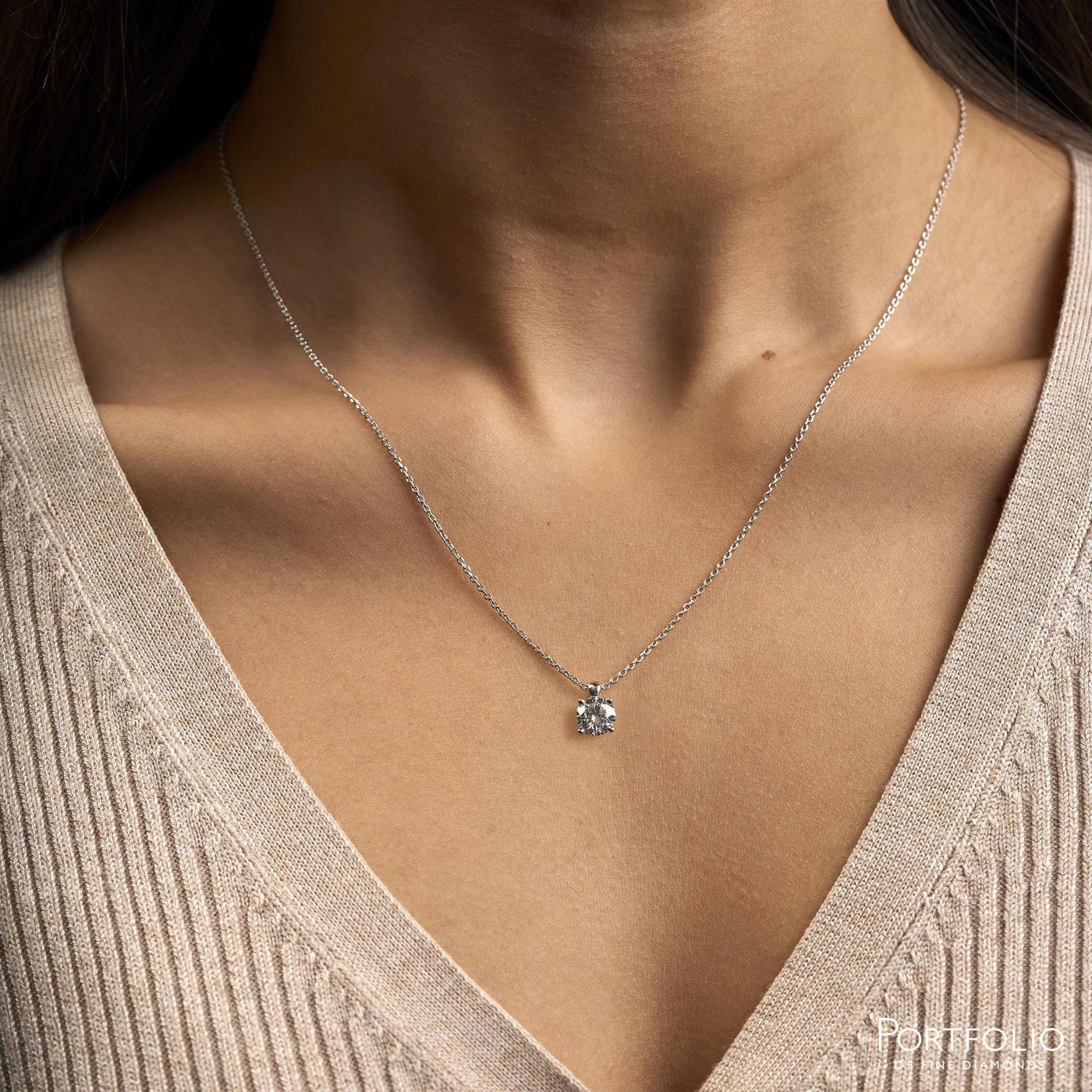 1.01ct E SI1 Diamond Platinum Pendant