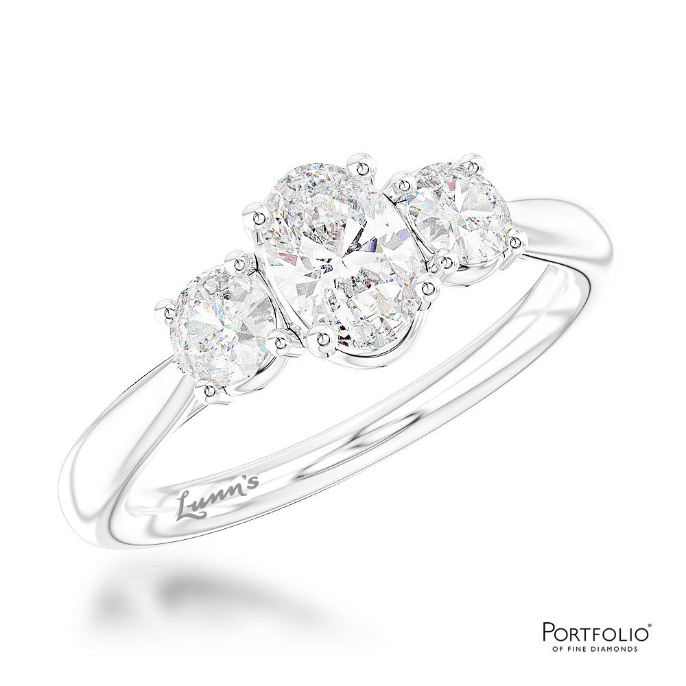 Three Stone 0.51ct F SI1 Diamond Platinum Ring