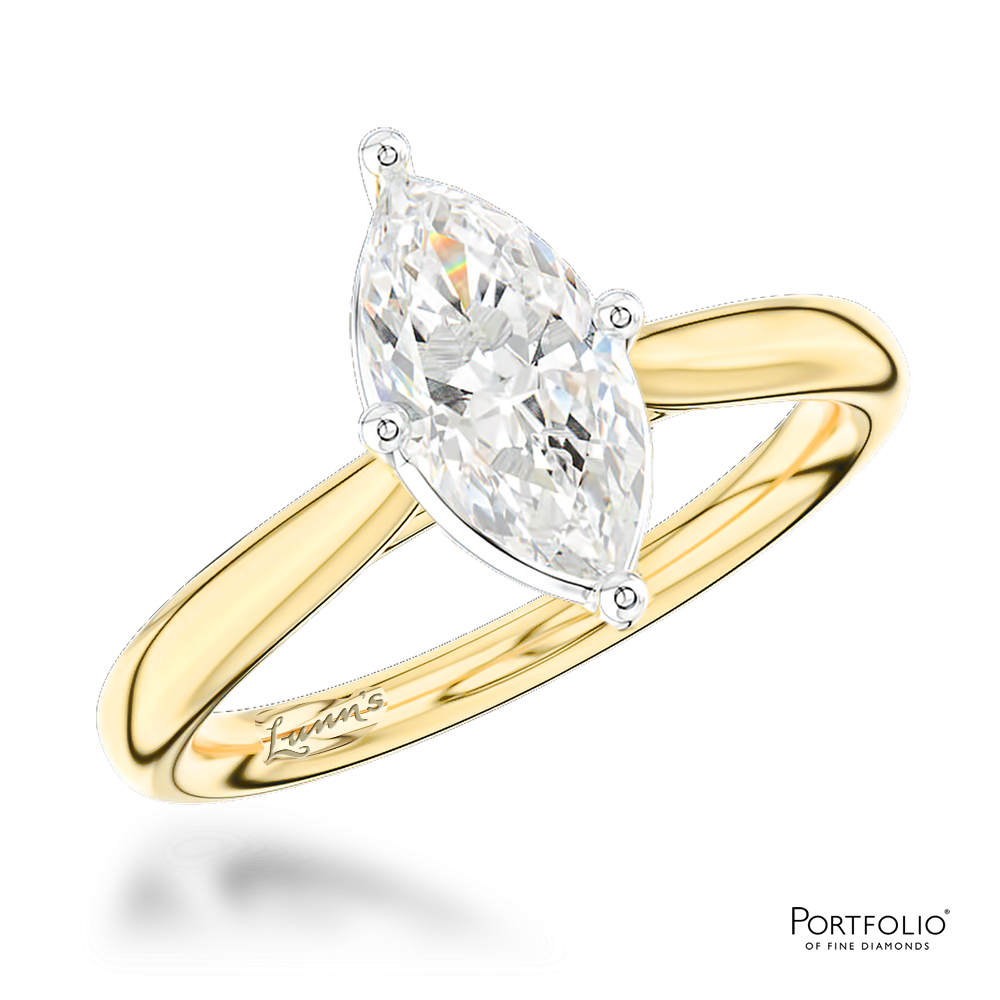 Solitaire 0.90ct E SI1 Diamond Yellow Gold/Platinum Ring