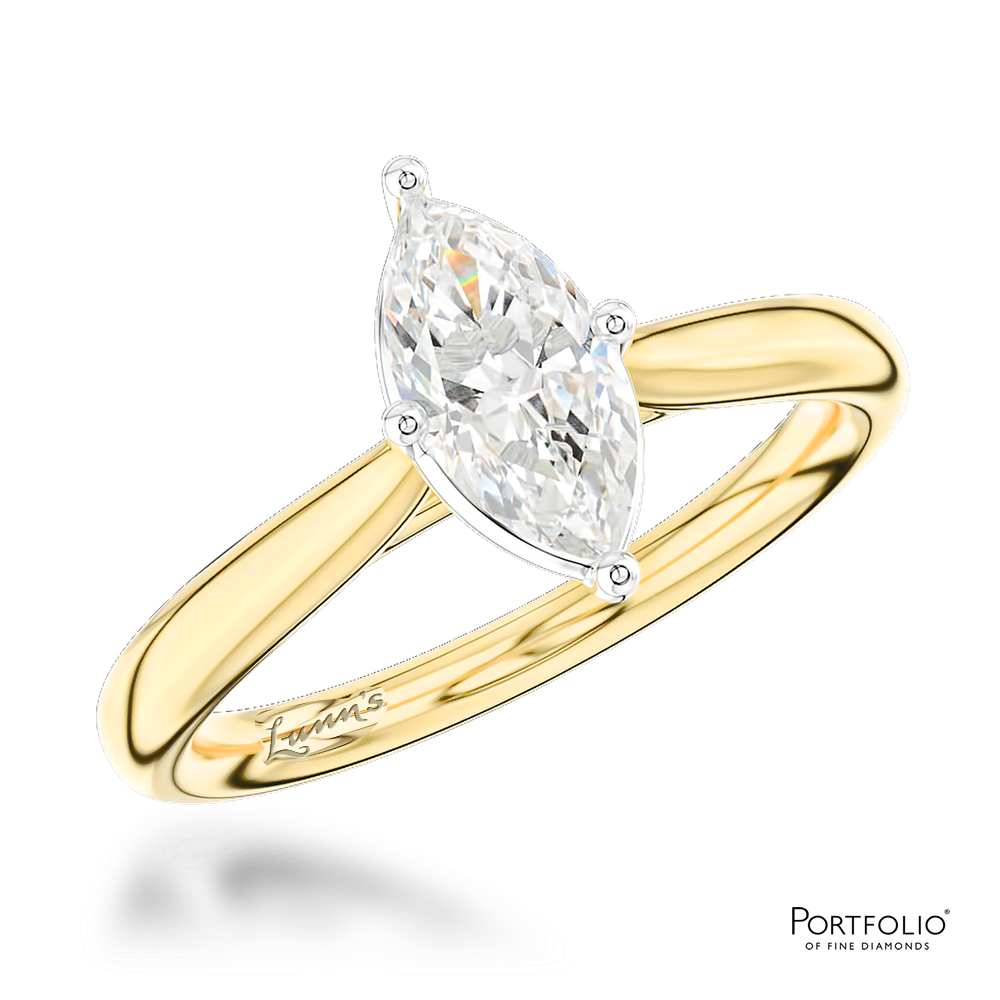 Solitaire 0.50ct G SI1 Diamond Yellow Gold/Platinum Ring