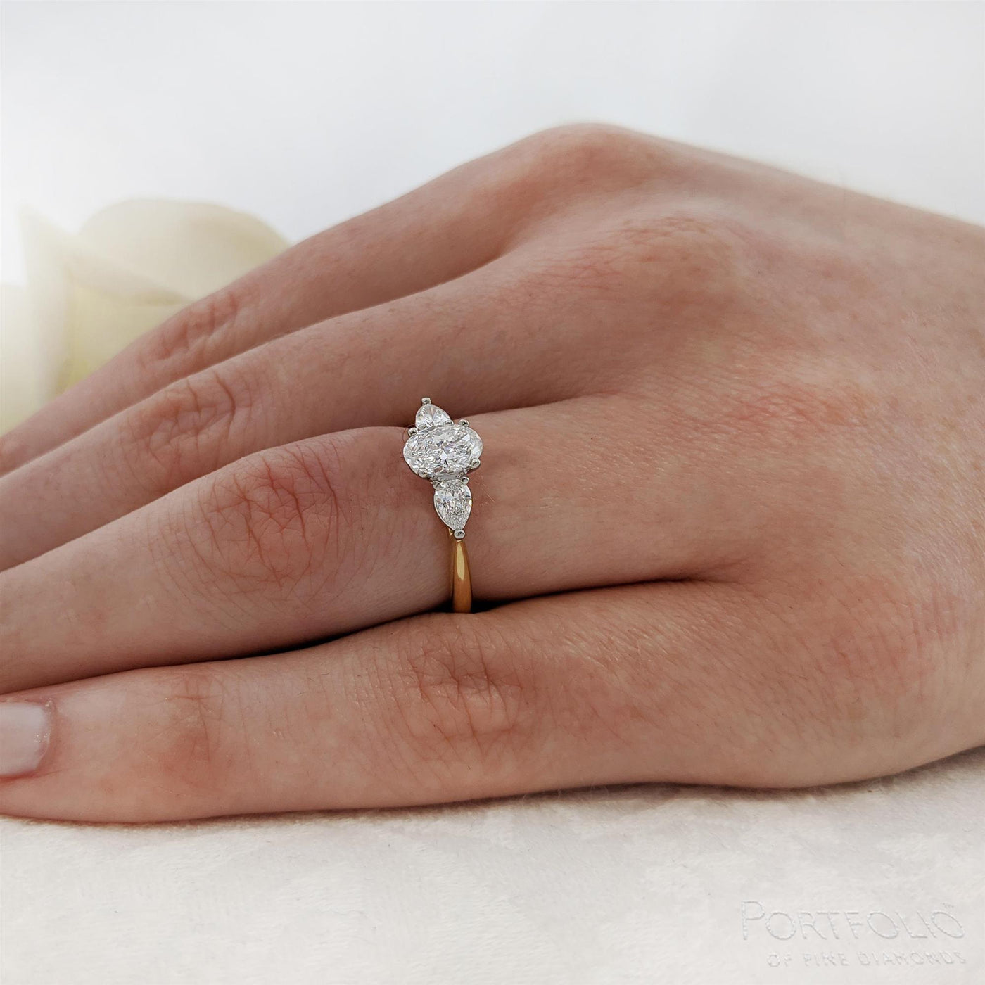 Three Stone 0.50ct F VS2 Diamond Yellow Gold/Platinum Ring