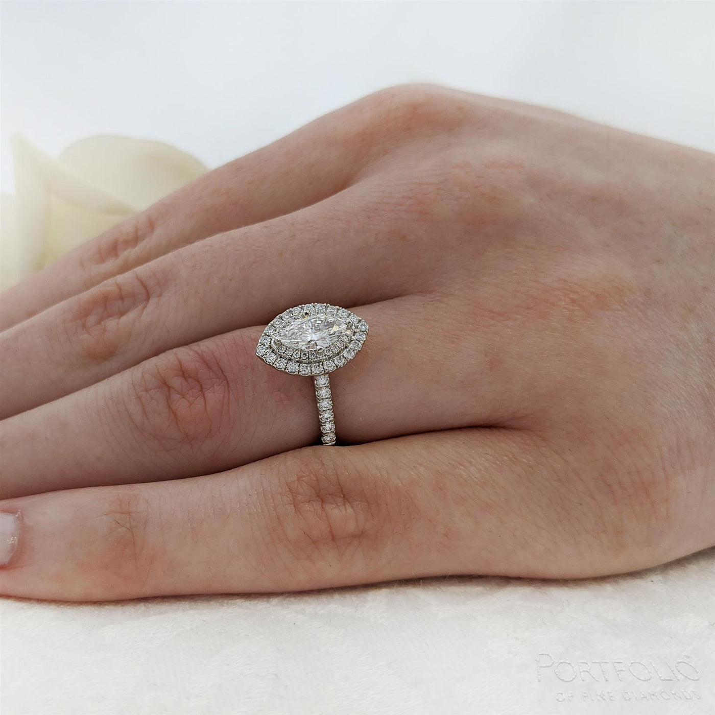 Cluster 0.71ct G SI1 Diamond Platinum Ring