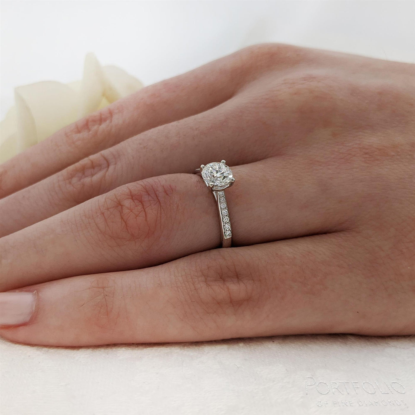 Solitaire 0.71ct E SI1 Diamond Platinum Ring