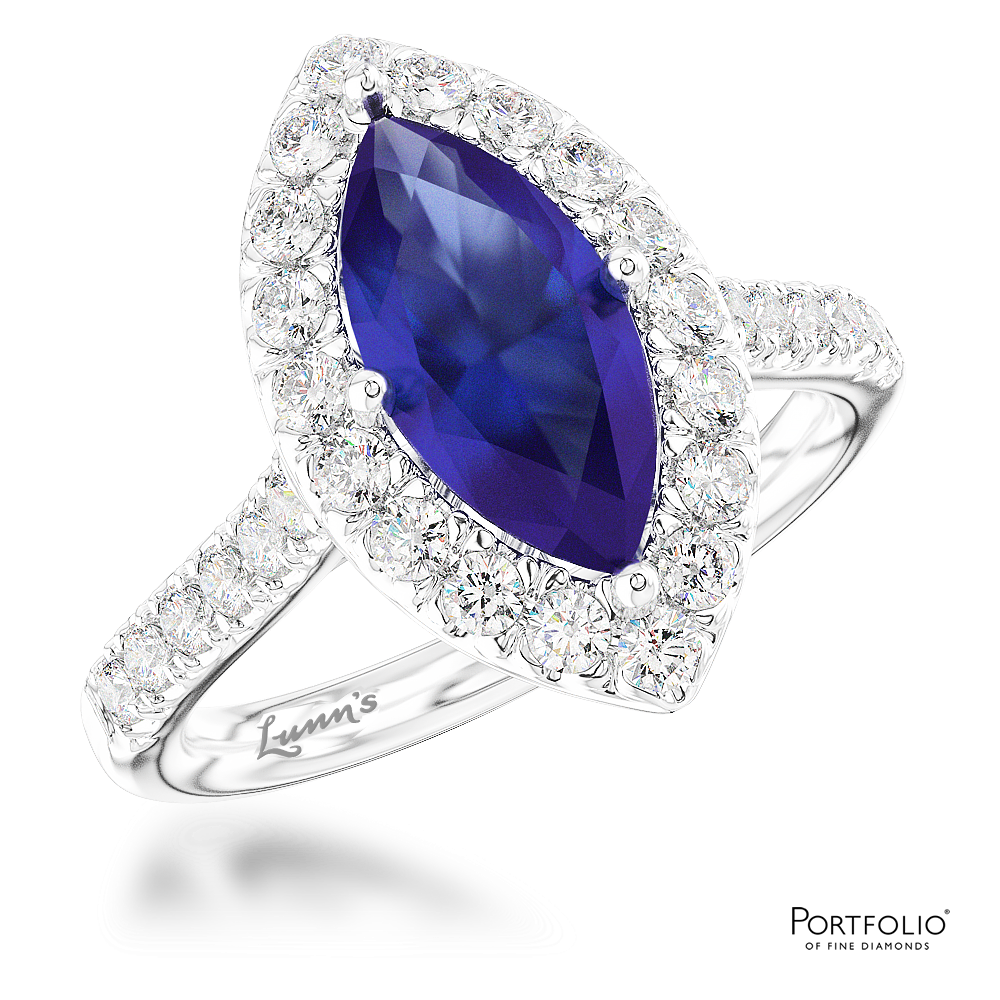 Cluster 2.00ct Sapphire Platinum Ring