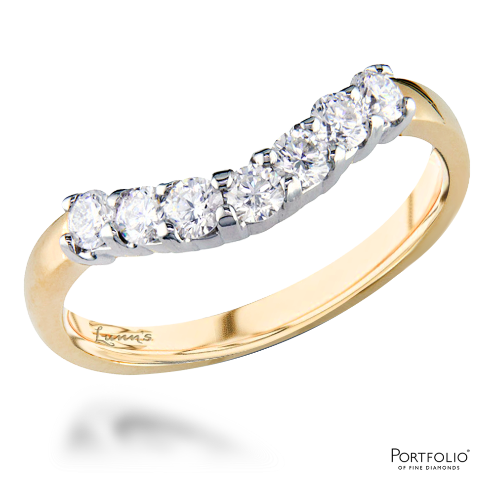 18 Carat Yellow Gold and Diamond Curved Eternity Ring