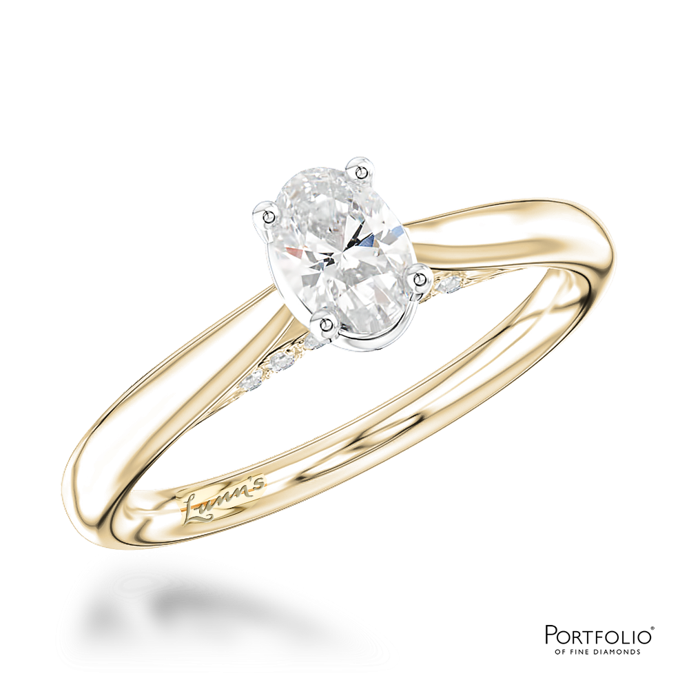 Solitaire 0.30ct E SI1 Diamond Yellow Gold/Platinum Ring