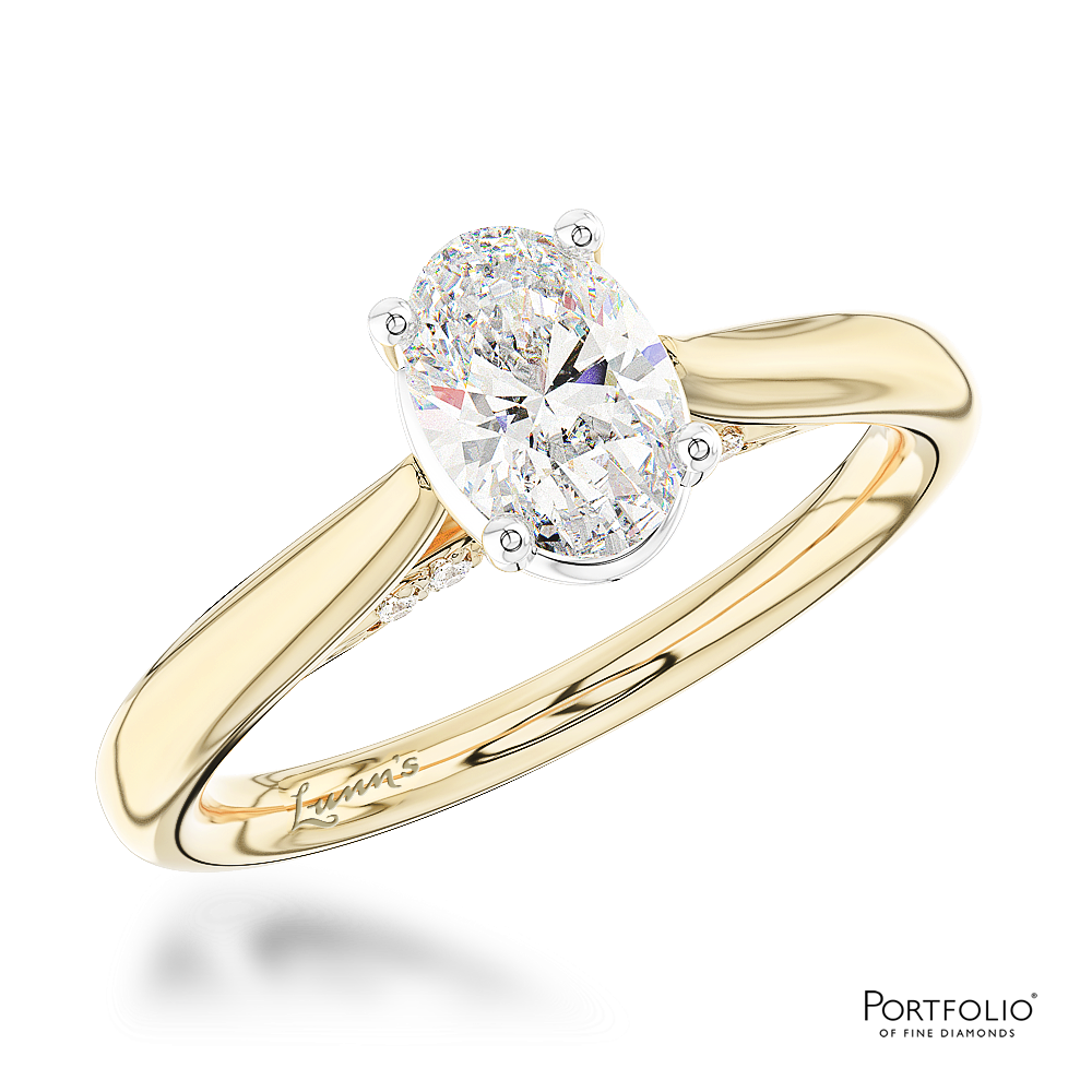 Solitaire 0.52ct E SI1 Diamond Yellow Gold/Platinum Ring