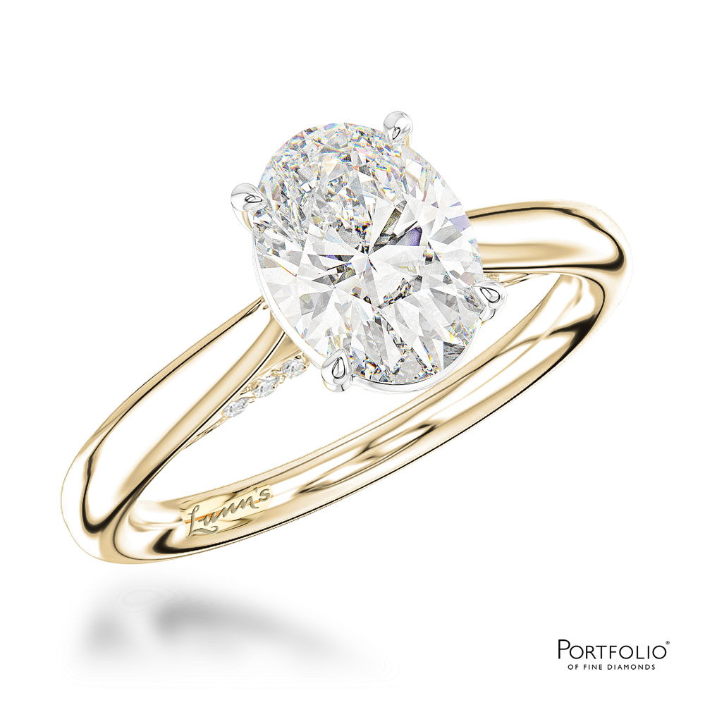 Solitaire 1.02ct F VS2 Diamond Yellow Gold/Platinum Ring